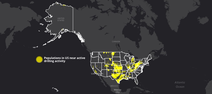 美国地图上有34个州有活跃的钻井活动