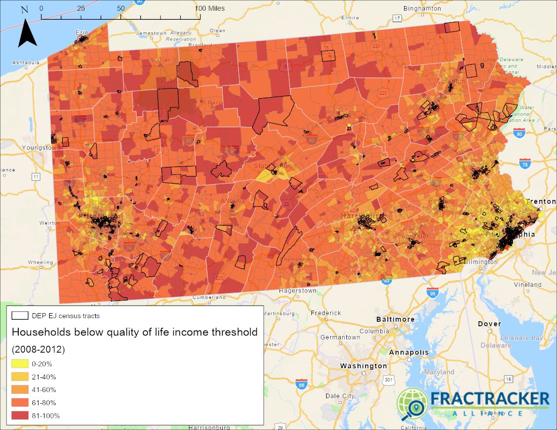 宾夕法尼亚州的生活质量排名地图