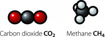 CO2和CH4分子图